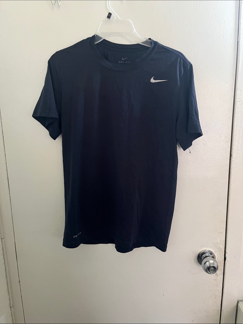 Nike Men’s Dri-FIT Short Sleeve Tee — Dark Navy with White Swoosh - Picture 2 of 6